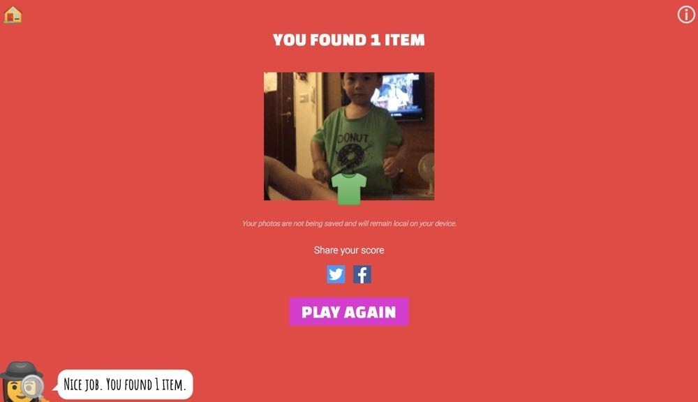 ▲Google 最新推出 AI 尋寶遊戲 Emoji Scavenger Hunt。使用者必須找出與 Emoji 相符的物件，並通過 AI 辨別。（圖／翻攝  Emoji Scavenger Hunt）