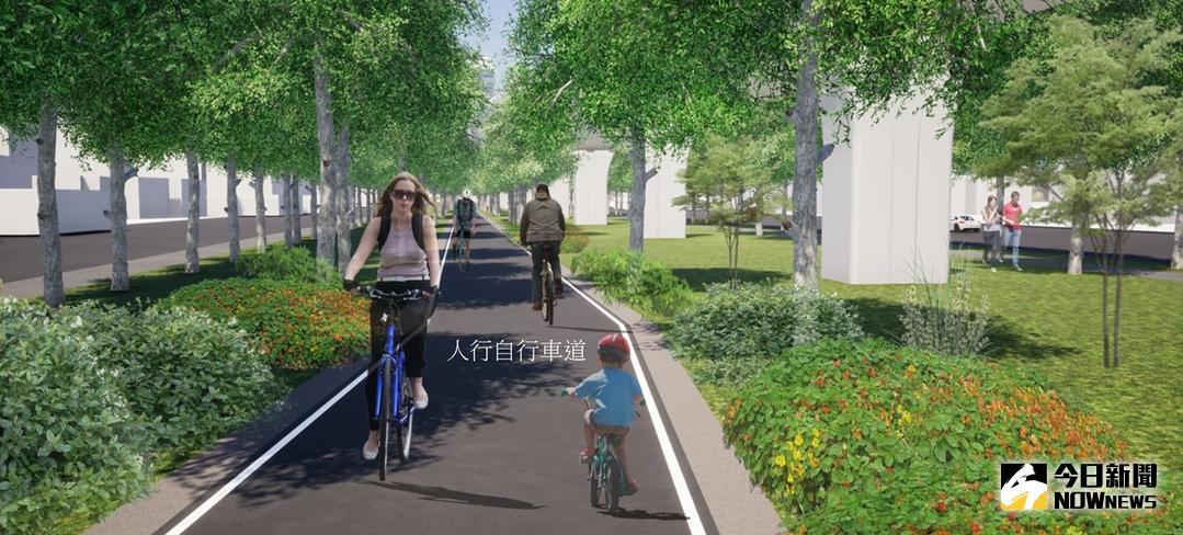 ▲綠空廊道騰空廊帶模擬圖（圖／市政府提供 , 2018.5.9\\)