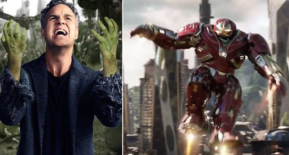 ▲浩克在第3集一直不想出來，害布魯斯班納只能駕駛不熟悉的裝甲應戰（右）。（劇照，2018.05.13）