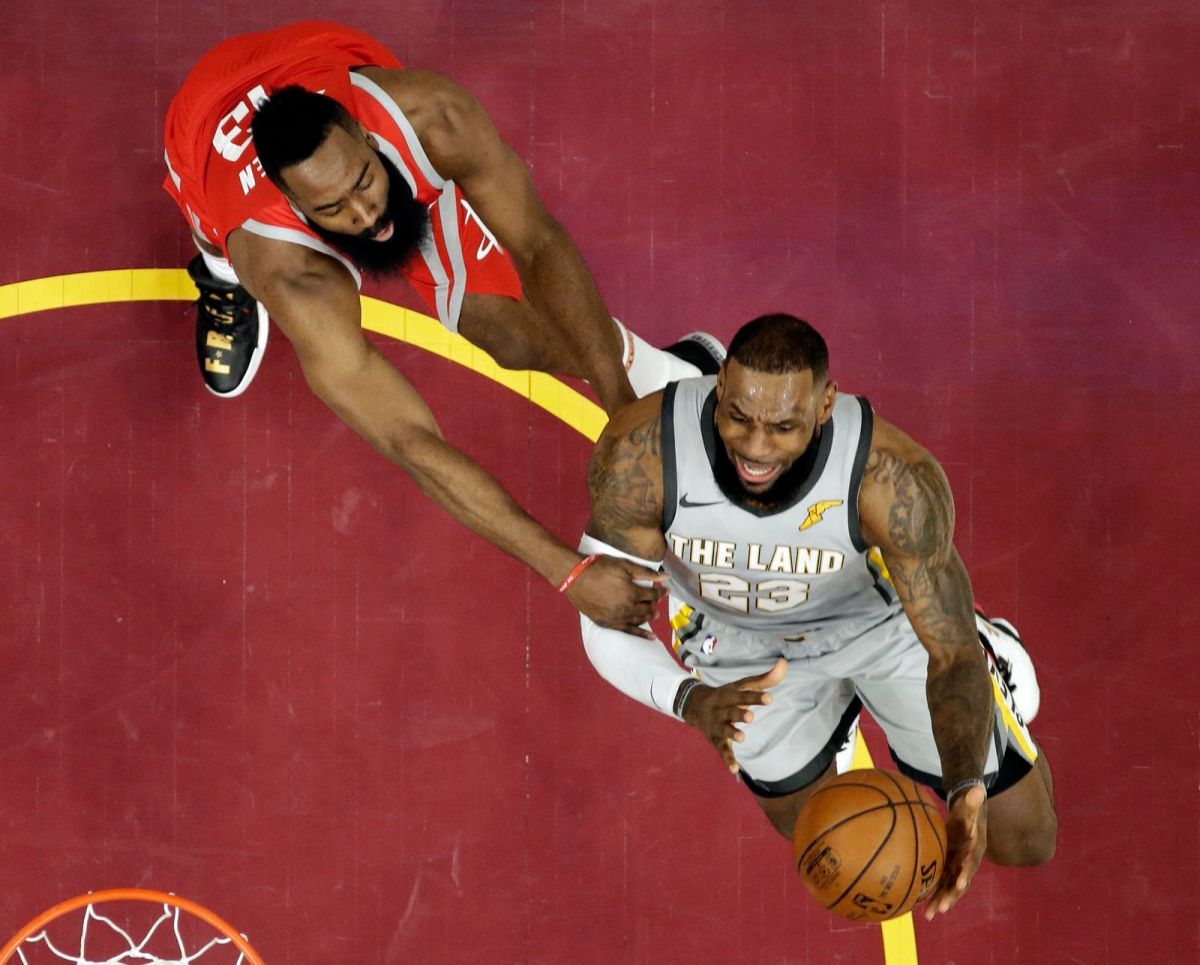 ▲James Harden\\(左\\)、LeBron James（圖／美聯社／達志影像）