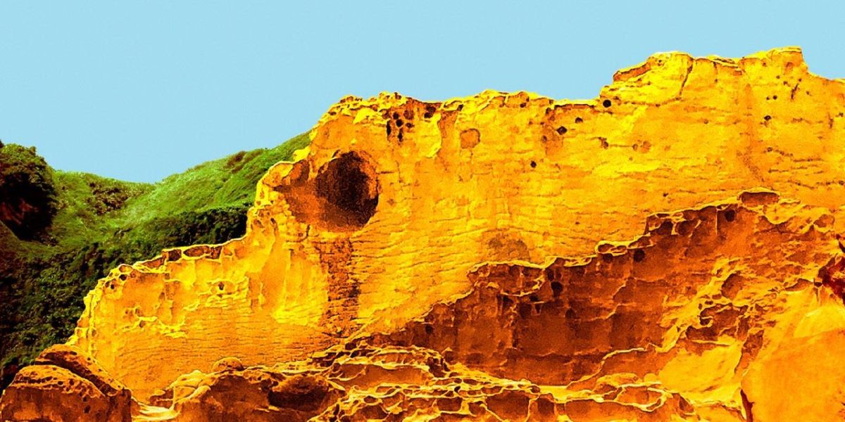 ▲鱷魚岩淚？蜂窩組織岩？（圖／北觀處提供）