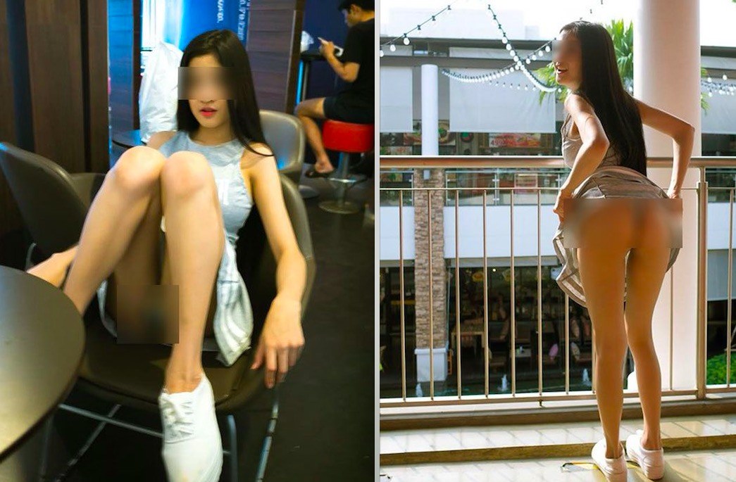 ▲泰國一名正妹網紅到處在公共場所拍攝露內褲的照片，引來網友撻伐。（圖／翻攝自泰國網 , 2018.5.18）