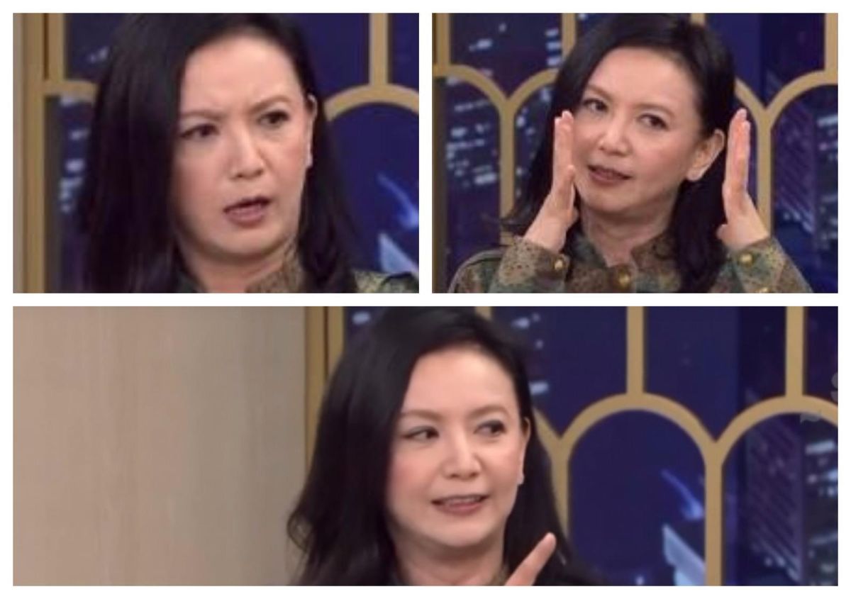 ▲曾華倩主持節目臉歪嘴斜，嚇壞觀眾。（影片截圖，2018.05.22）