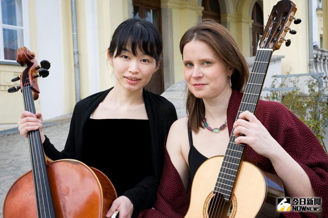 ▲旅奧大提琴家張智惠\\(左\\)與德國籍吉他演奏家依凡澤那\\(Yvonne Zehner，右\\)將在新竹縣文化局連袂演出。（圖／新竹縣政府提供 , 2018.05.23）