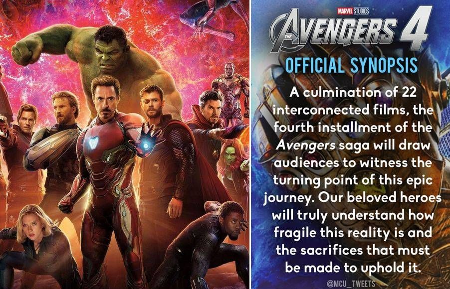 ▲《復仇者聯盟4》官方故事大綱正式曝光（右圖）。（圖／翻攝漫威推特，2018.05.27）