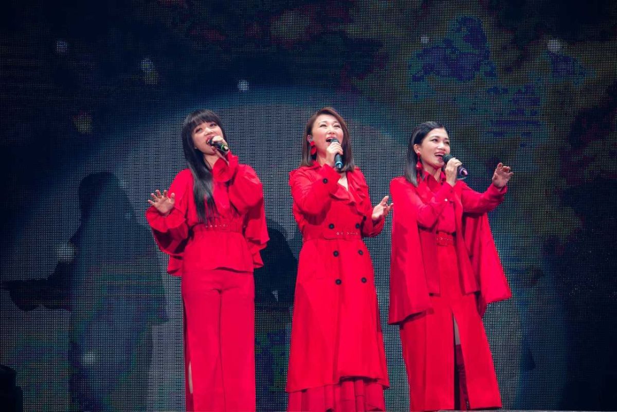 ▲黃妃、秀蘭瑪雅與台語天后王瑞霞，組成「大齡女團」S.H.W，在台北國際會議中心開唱。（圖／寬宏藝術提供 , 2018.05.27）