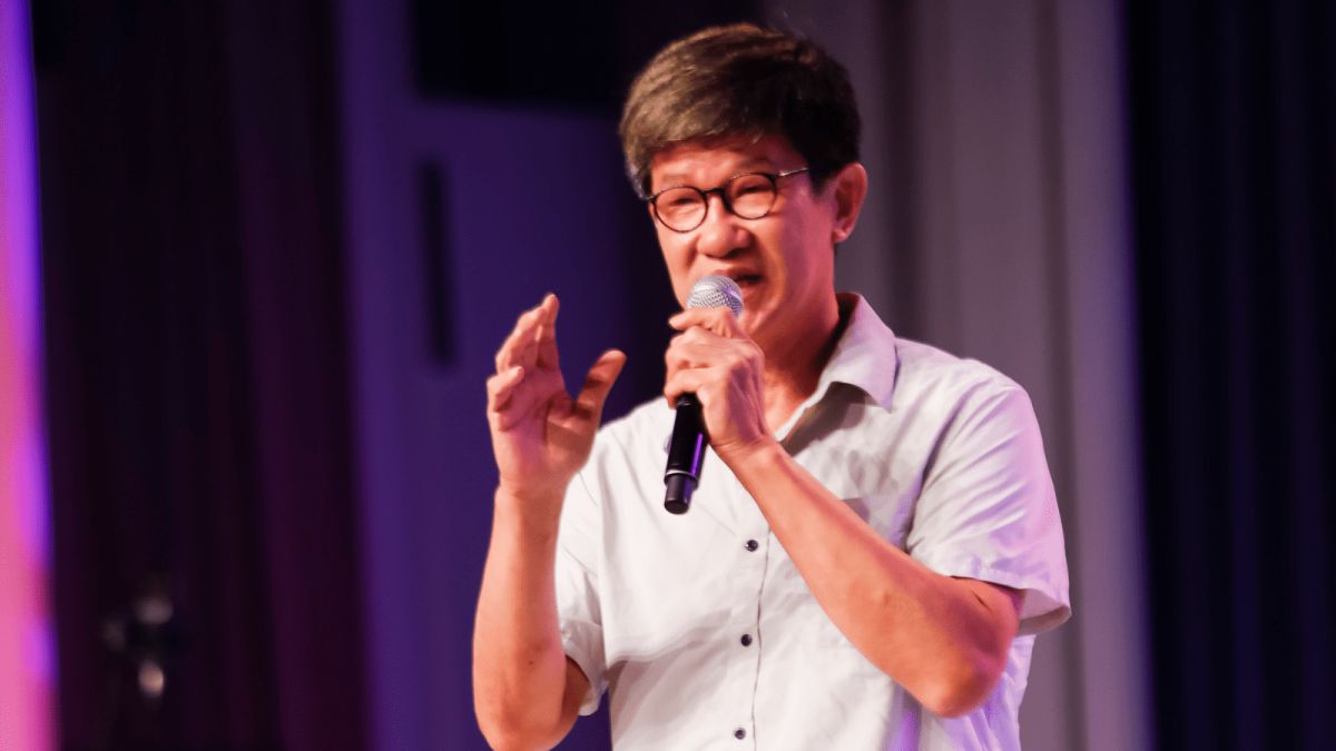 ▲虞戡平導演台上透露孫越「幽默之處」。（圖／董氏基金會提供 , 2018.5.31）