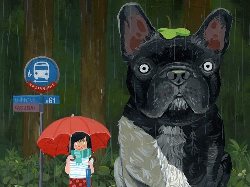 太太是日本人　美國狗奴將毛孩結合日本文化繪製成可愛插畫（圖／寵毛網）