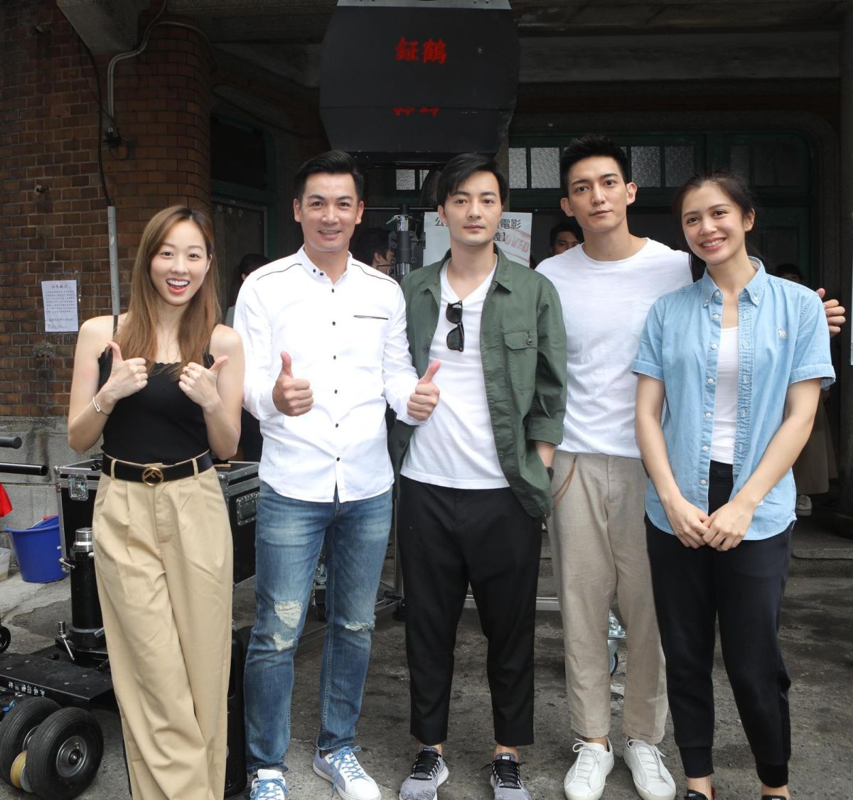 ▲公視新創電影《完美正義》舉行開鏡，主要演員夏語心（左起）、伊正、古斌、王家梁、劉奕兒一同出席。（圖／公視提供，2018.06.03）