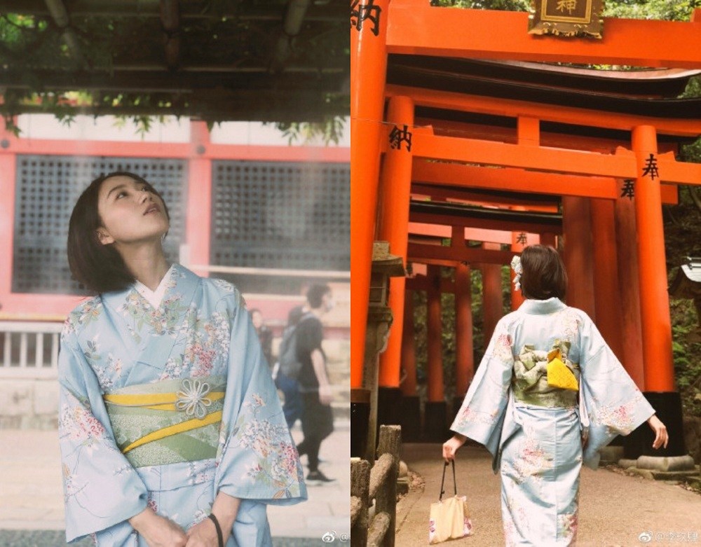 ▲中國大陸一名部落客李玖肆穿和服玩京都時，聽見後方兩名陌生大陸男子，竟以中文說出要抓穿和服的女性強姦，當場感到噁心想吐。（圖／翻攝自微博）