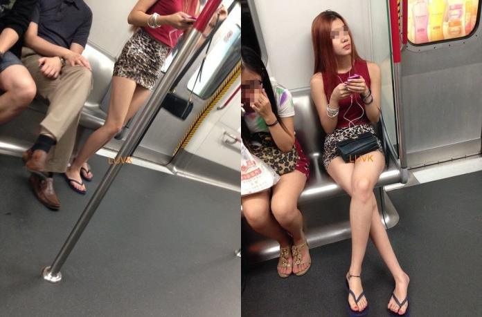 ▲香港網友搭地鐵偷拍長腿正妹。（圖／翻攝自COCOHK）