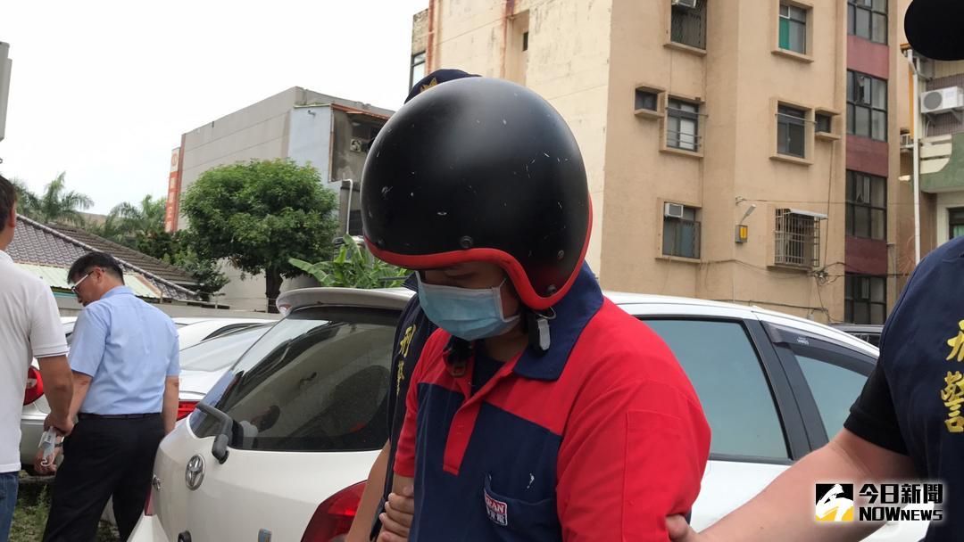 ▲彰化市彰南路一處加油站發生強盜搶奪案，警方4小時內從彰化市一家賓館將藏匿的嫌犯逮捕到案，起出做案水果刀及犯案穿著衣物。（圖／記者陳雅芳攝，2018.06.12）