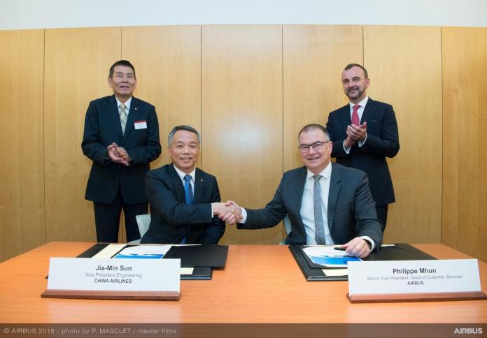 ▲中華航空宣布，於法國時間 11 日與空中巴士簽署維修聯盟（ Airbus MRO Alliance 簡稱 AMA ）合約。（圖／中華航空）