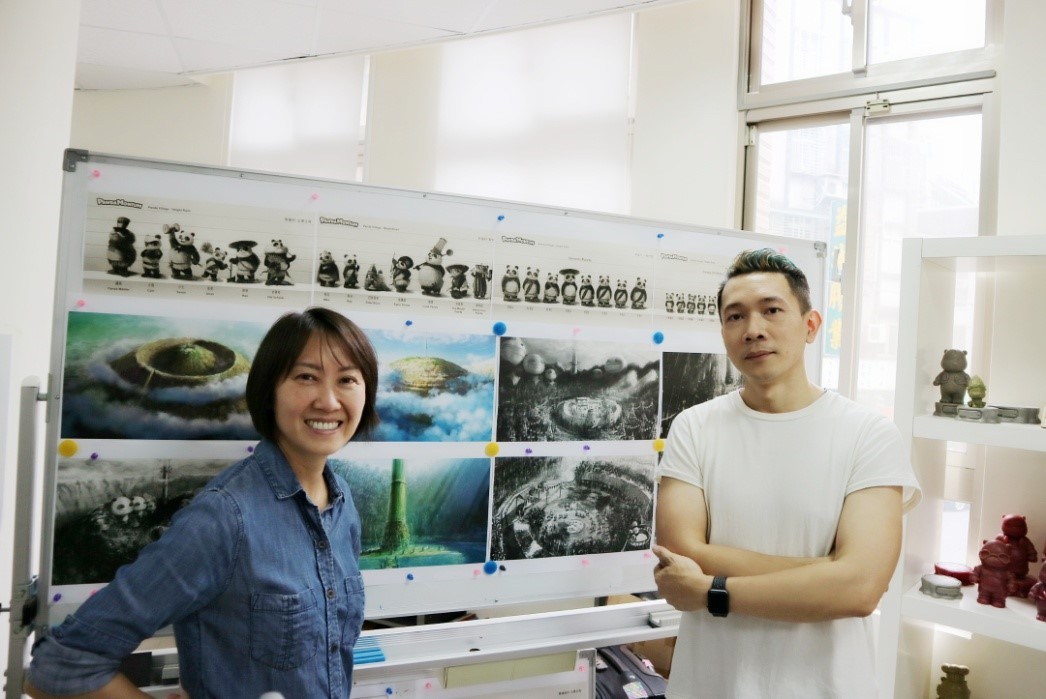 ▲熊貓王國執行長吳雙羽\\(左\\)及創作總監古建平\\(右\\)，結合國際專業團隊，行銷台灣優質IP。（圖／NOWnews攝）