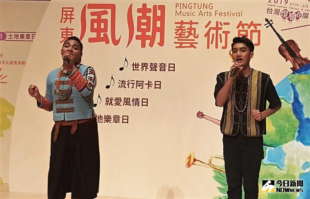 ▲臺北世大運主題曲的I-WANT星勢力團員，屏東排灣創作歌手舞炯恩‧加以法利、忠培演唱。（圖／記者陳宗傑攝,2018.06.28）