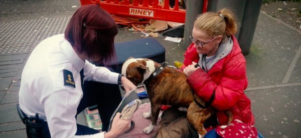 RSPCA協會人員在街頭發放救援衣物和物資給流浪漢和他們心愛的寵物。（圖／翻攝自thedodo）