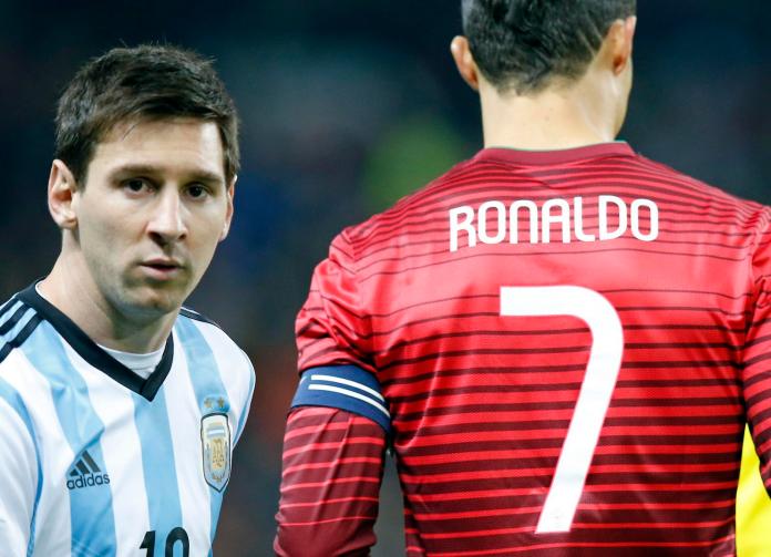 ▲阿根廷球王梅西(Lionel Messi)(左)、葡萄牙巨星C羅(Cristiano Ronaldo)。（圖／美聯社／達志影像）