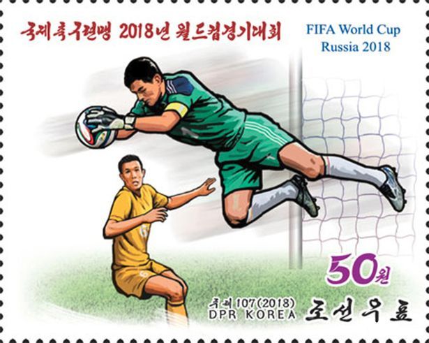 ▲北韓發行世界盃郵票（圖／取自英國Mirror\\)