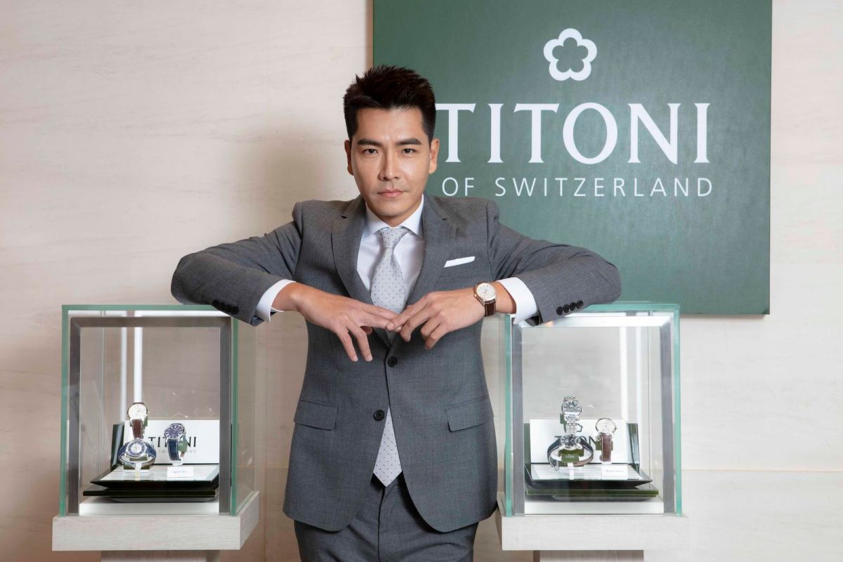 ▲王傳一升格當爸，感謝愛妻付出。（圖／TITONI瑞士梅花錶提供，2018.07.02）