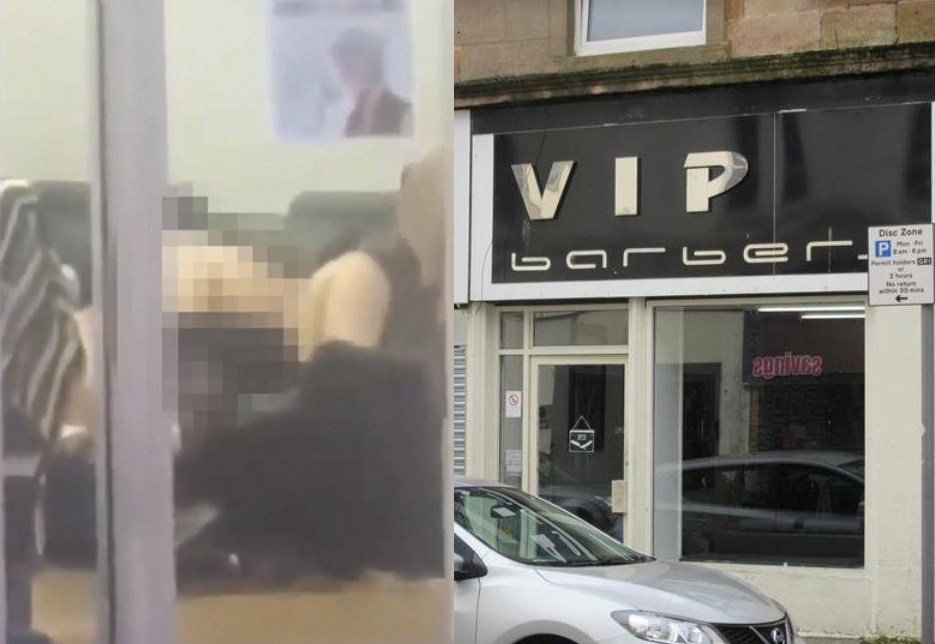 ▲英國蘇格蘭一對男女在理髮店內直接嘿咻，讓旁觀男子看了好興奮。（圖／翻攝自《太陽報》）