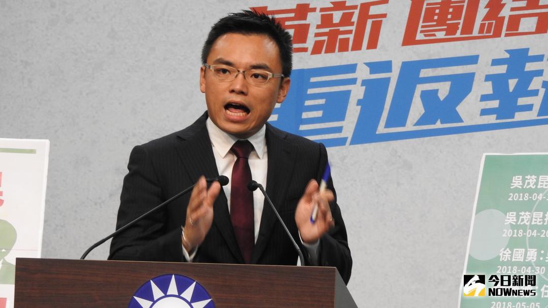 ▲國民黨文傳會副主委洪孟楷認為，政府若讓酒駕犯Kolas當上政院發言人，將讓世界各國看笑話。（圖／記者戴祺修攝,2018.07.04）