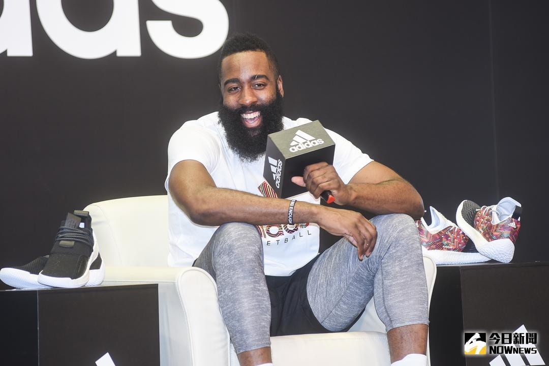 ▲NBA休士頓火箭隊球星James Harden於4日訪台記者會。（圖／記者陳明安攝，2018.07.04）