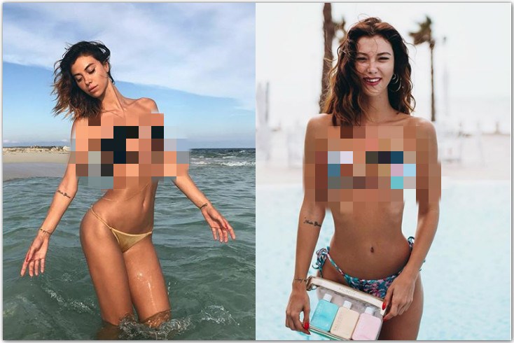 ▲澳洲泳裝品牌推出新款「超大膽」比基尼，有別於一般繞頸綁帶設計，這款比基尼僅將綁帶於上胸打結固定。（圖／翻攝自 Instagram ）