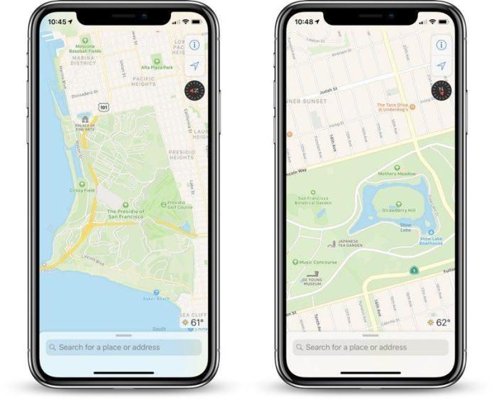 ▲iOS 12 beta 3 上線後， Apple Maps 也隨之升級，道路地形、即時路況的精細度都大為提升。（圖／翻攝 蘋果官網）