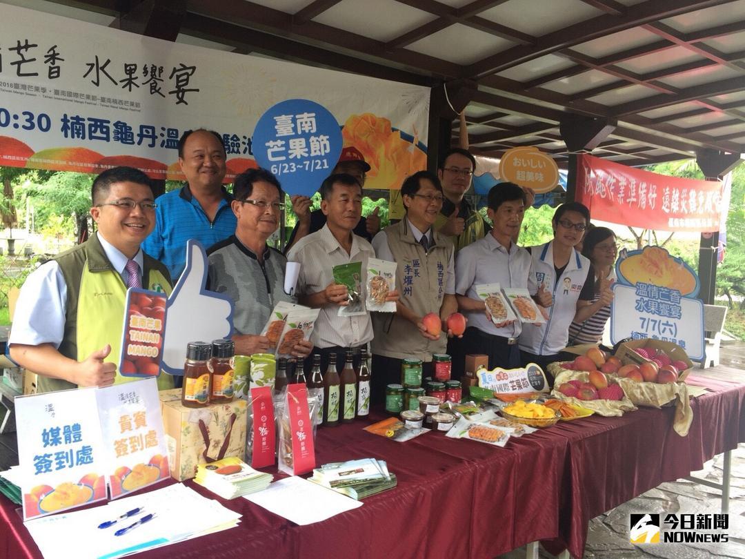 ▲台南楠西芒果節明在龜丹溫泉體驗池登場。（圖／記者黃文博攝，2018.07.06