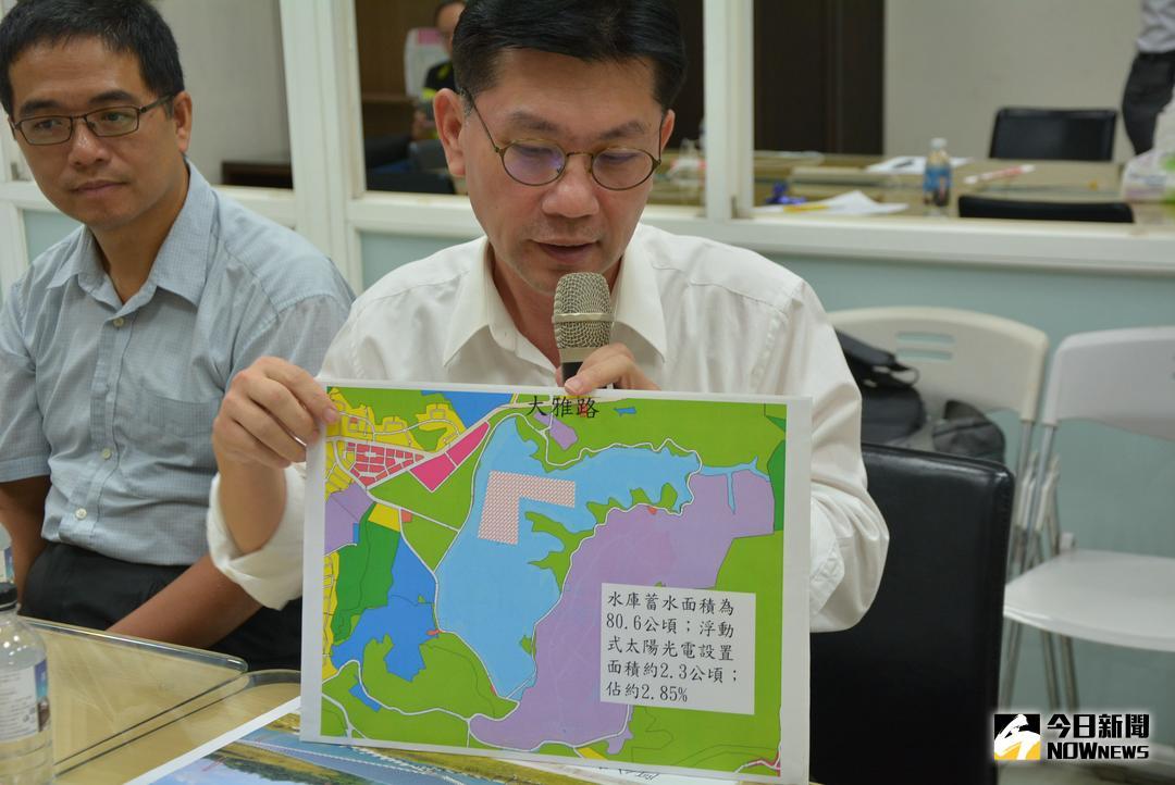 ▲工務處長李建賢提供太陽能板佈置區域圖。（圖／記者郭政隆攝影2018.7.9）