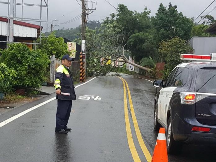 瑪莉亞颱風過境路樹倒伏　警方到場交管排除
