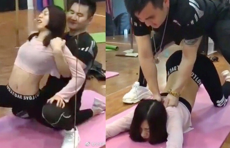 ▲正妹做瑜珈的影片被男友看到，男友氣到提出分手。（圖／翻攝自微博「分手所所長」）