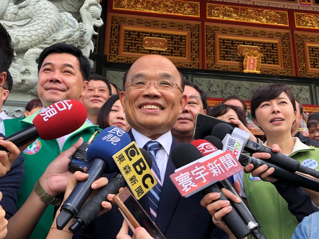 ▲蘇貞昌認為，一個市長做的決定，影響的是幾百萬市民，他一定會跟共同生活圈所有的首長一起商量。（圖／陳志仁攝，2018.07.12）