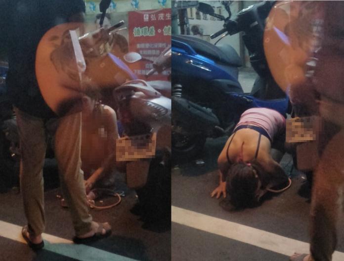▲網友目擊一名女子跪在路邊向男子求饒。（圖／翻攝自臉書「爆廢公社」）