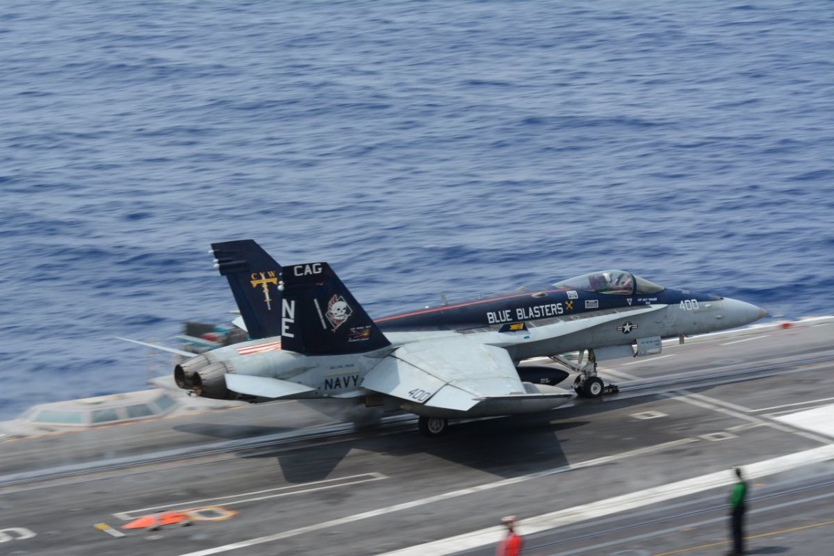 ▲VFA-34中隊配備太平洋艦隊最後一隻大黃蜂戰機中隊，也是大黃蜂戰機最後一次參加環太平洋演習。（圖／軍情與航空提供）