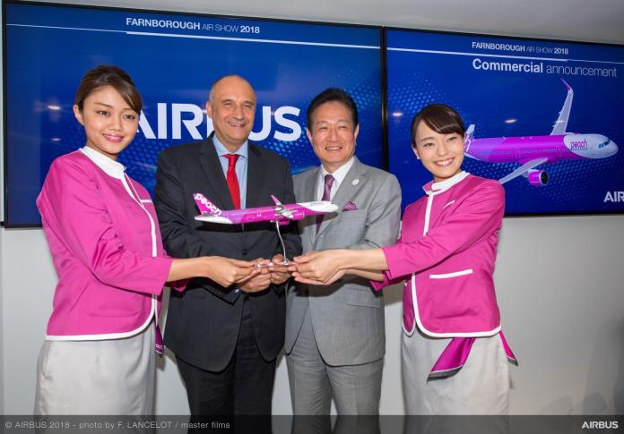 ▲樂桃航空今（ 18 ）日宣布，與空中巴士訂購最新 A321LR 客機，未來將延伸航線版圖至亞洲全區，預計 2020 年正式投入營運。（圖／AIRBUS）