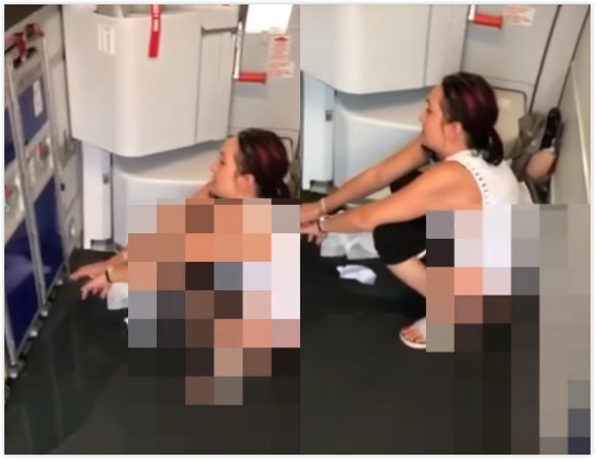 影／起飛禁用廁所　女子竟在空姐面前脫褲「尿在走道」
