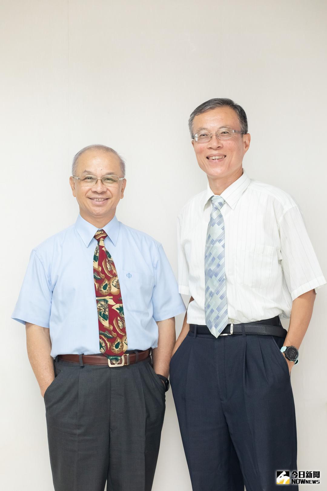 ▲車輛研測中心董座異動，由陳昭義（左）接任第10屆董事長，廖慶秋（右）擔任總經理。（圖／記者陳雅芳攝，2018.07.26\\)