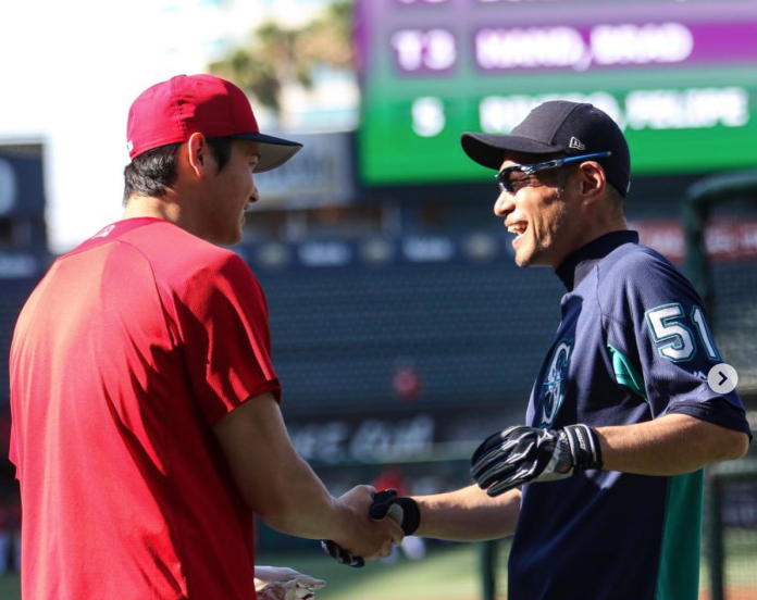 ▲大谷、一朗的奇蹟美照。（圖／取自MLB IG\\)