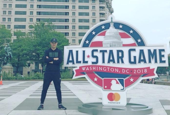 ▲聖結石受邀到美國參與MLB年度明星賽。（圖／上行娛樂提供 , 2018.07.30）