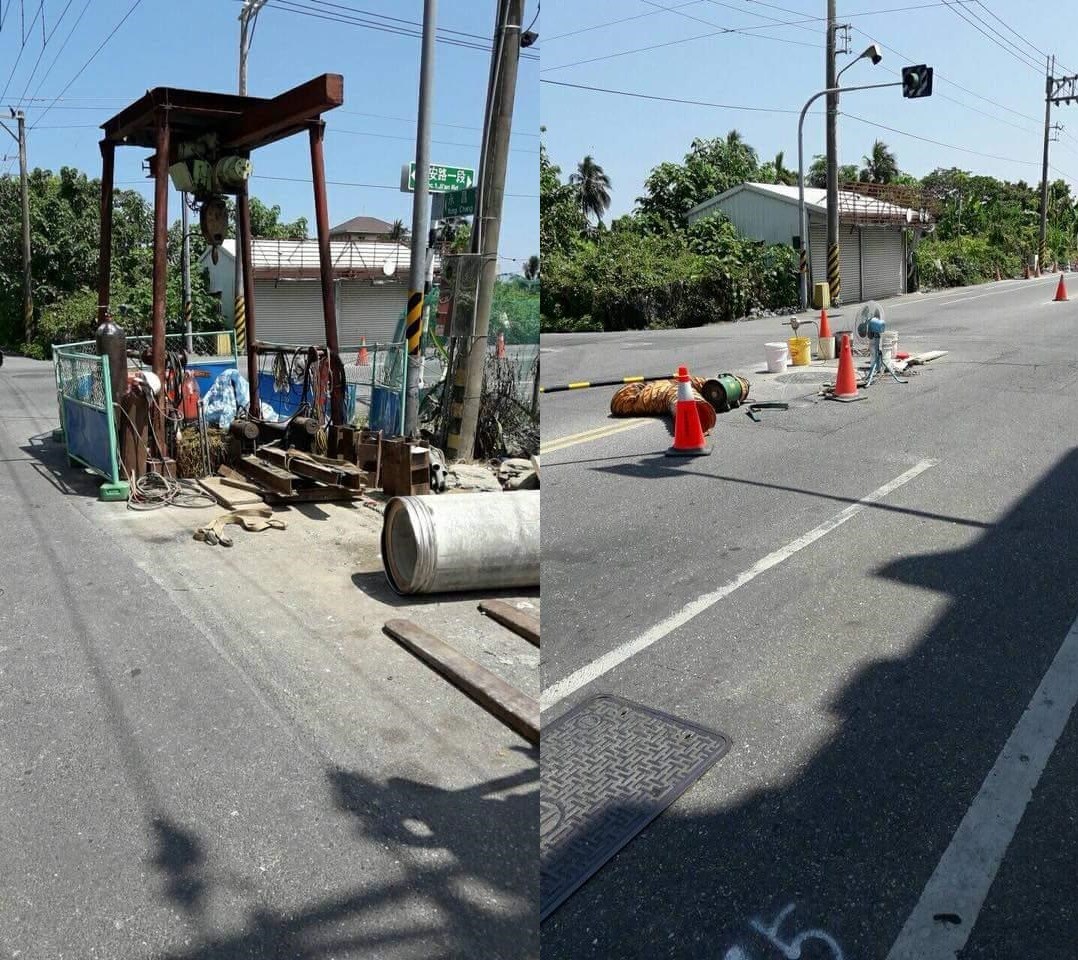 ▲工人獨自在大太陽下把工程完工。（圖／翻攝自「爆廢公社」）