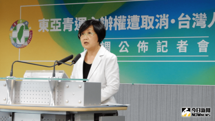 ▲民進黨中央在31日公布東亞青運相關民調，圖為黨副祕書長徐佳青。（圖／記者陳弘志攝 , 2018.07.31 ）