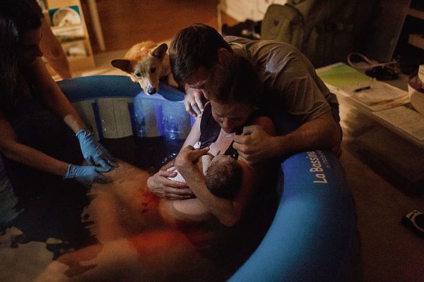 果不其然，小寶寶隨後就誕生了！還是一個女寶寶，Ranger更興奮的湊上前去看未來的妹妹。