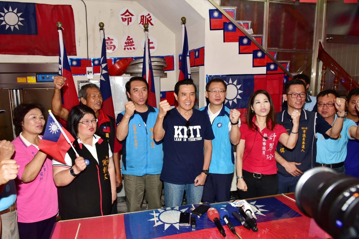 ▲前總統馬英九日前為國民黨桃園市長參選人陳學聖輔選。（資料照片／陳學聖辦公室提供）