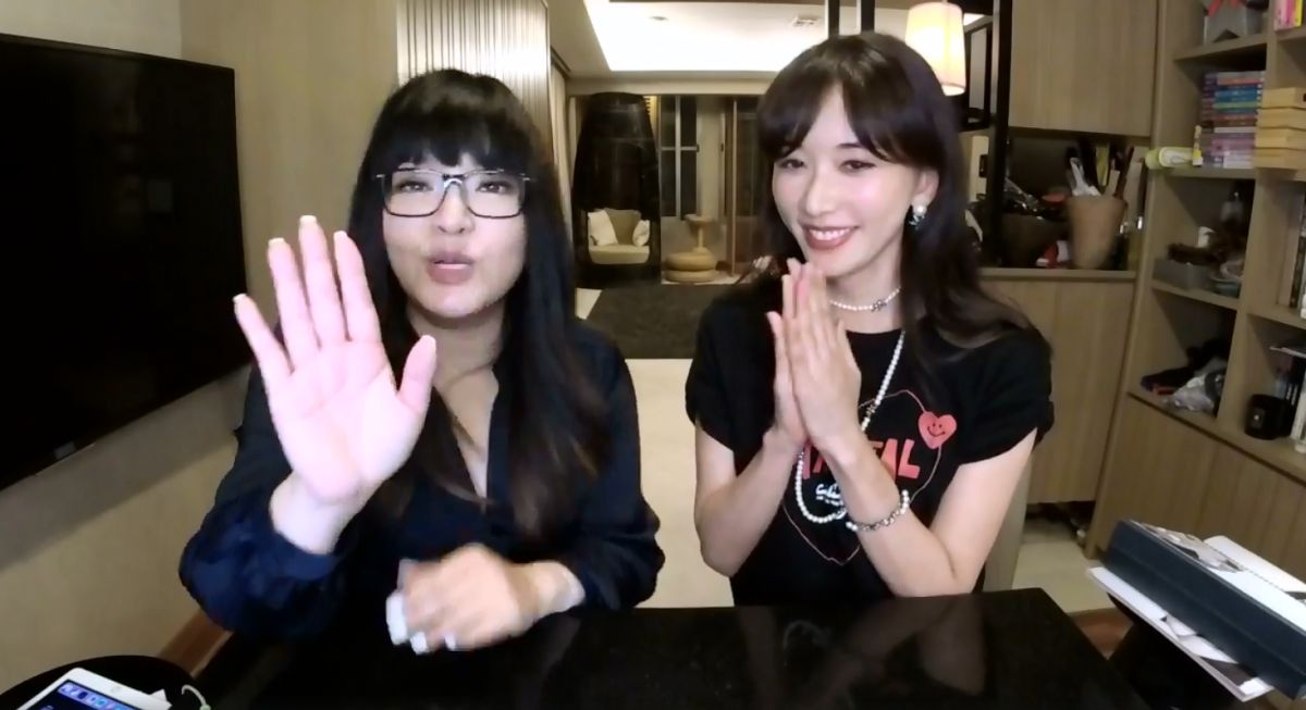 ▲女星林志玲（右）上星座專家唐綺陽直播節目。（圖／翻攝唐綺陽臉書 , 2018.08.30）