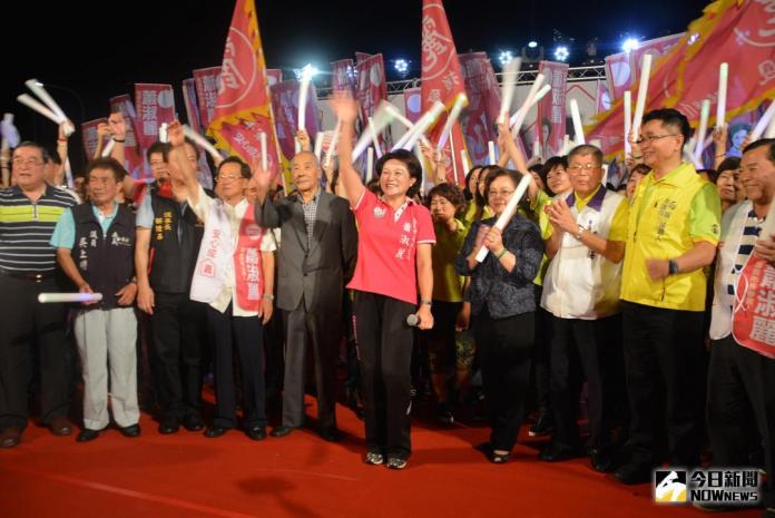 ▲蕭淑麗於成立競選總部造勢活動中致詞。（圖／記者郭政隆攝影2018.8.3）