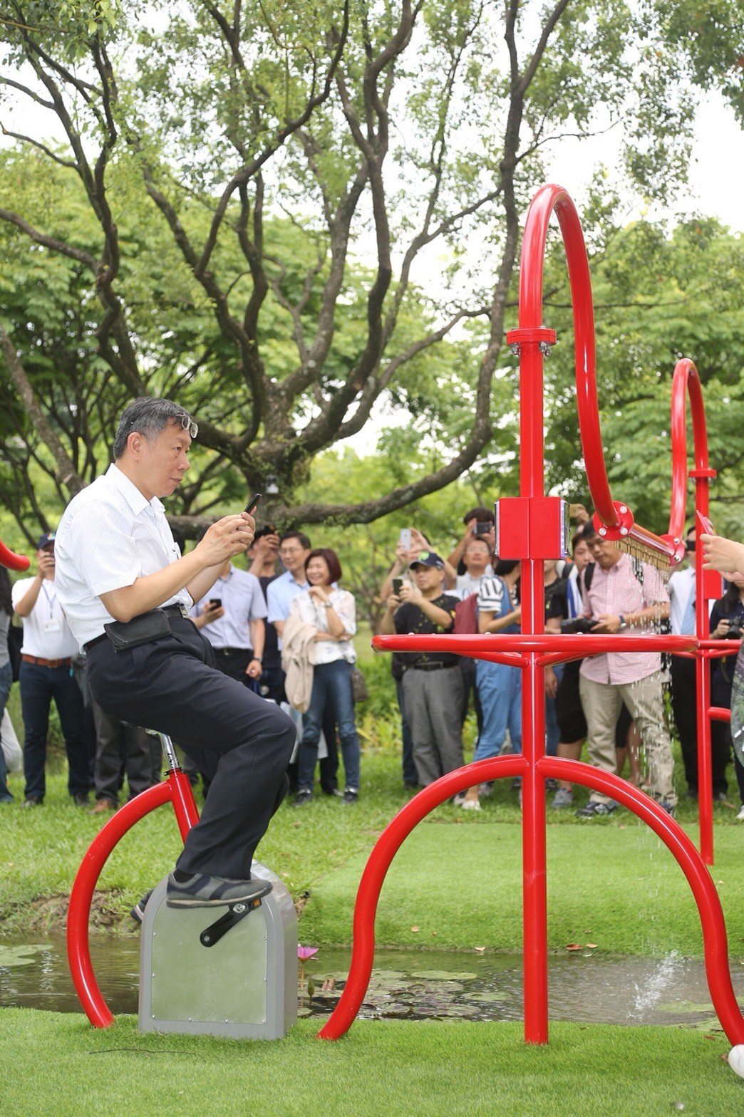 ▲台北市長柯文哲6日出席「大灣草圳記者會」。（圖／北市府提供 , 2018.8.6）