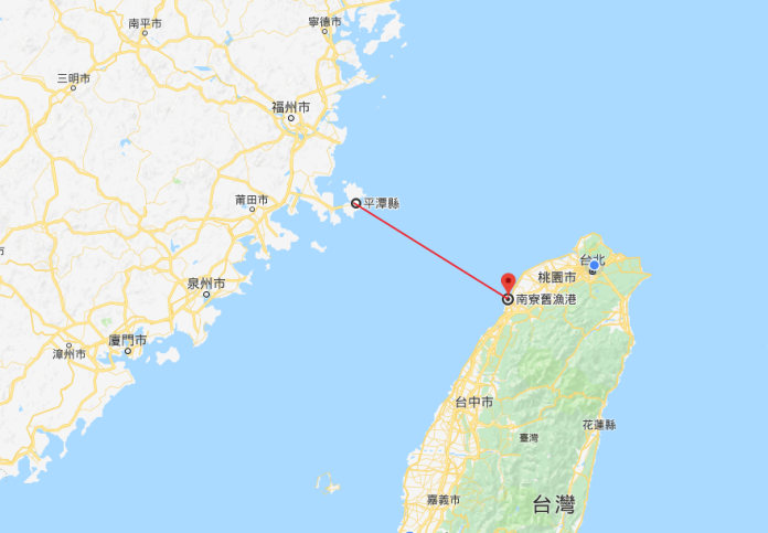 ▲中國大陸計畫興建台灣海峽海底隧道，由福建省平潭縣連接到新竹南寮。（圖／翻攝自Google Map）
