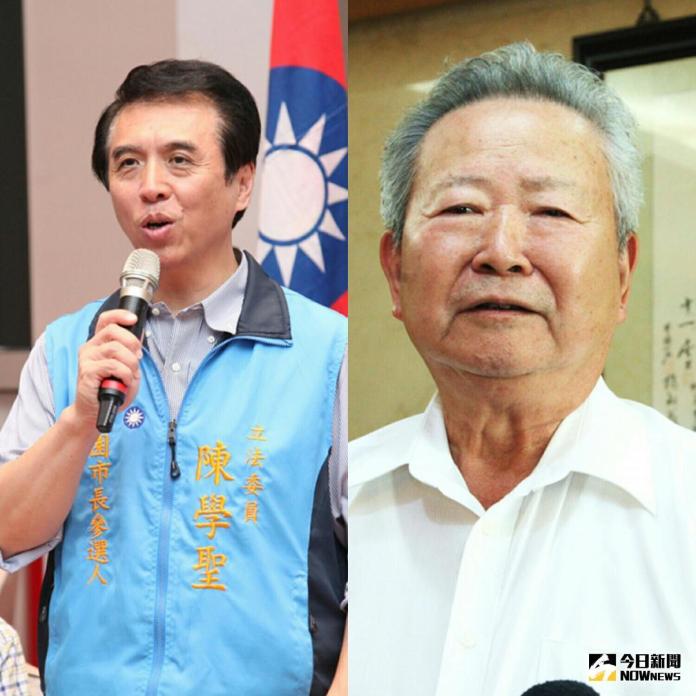 ▲對於黨內同志楊麗環發表退黨聲明，國民黨桃園市長參選人陳學聖和國民黨桃園市黨部主委楊敏盛的看法不盡相同。（圖／記者李春台攝 , 2018.08.09）