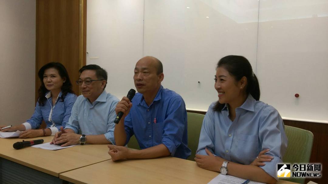 ▲國民黨高雄市長參選人韓國瑜（中）到台北召開記者會。（圖／記者戴祺修攝,2018.08.10）